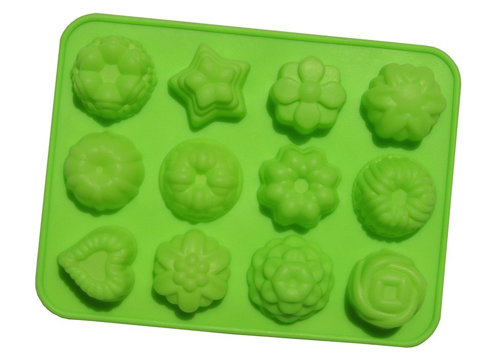 Better Value12 Cavity Flowers Silicone gel non-stick Cake bread Mold Chocolate jelly Candy Baking Roasting Mould...