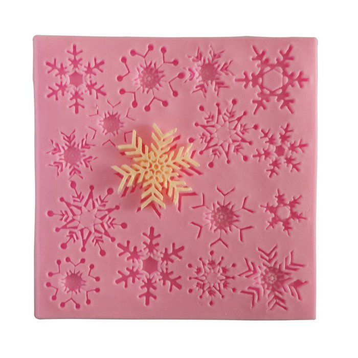 Wocuz W0714 Silicone Snowflake Shapes Fondant Mold Candy Making Mould for Cake Embossing Decoration N2