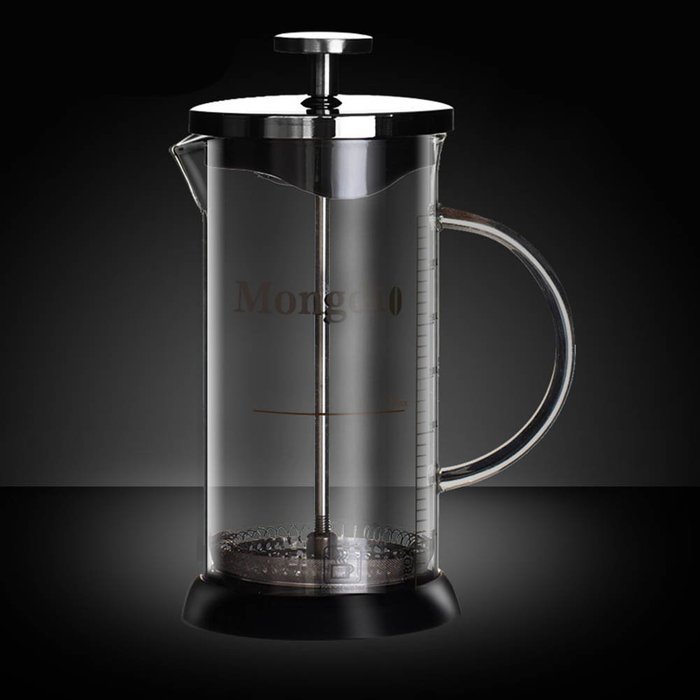Oak-Pine 600 ML / 20 Oz Portable Heat Resistant Stainless Steel High Borosilicate Glass Graduated French Coffee... N4