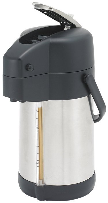 Winco APSG-22 2.2L Sight Glass Lever Top Stainless Steel Lined Airpot