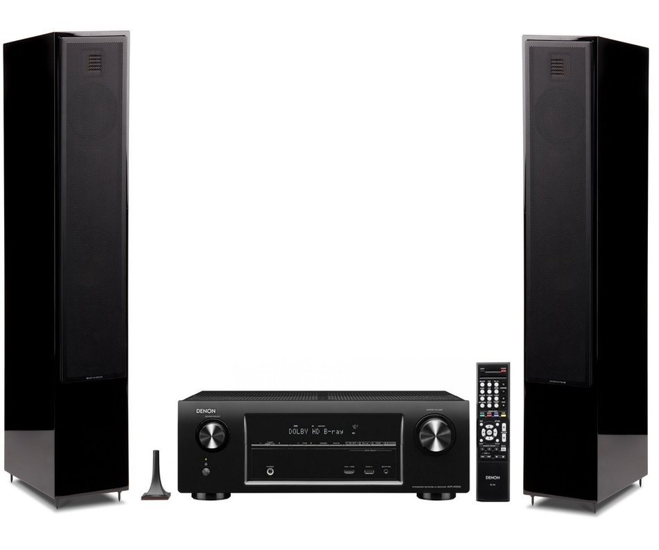 Martin Logan Motion 40 Back Floorstanding Speakers with Denon AVR-X3200W A/V Receiver