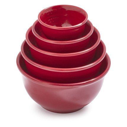 Sur La Table Set of Five Prep Bowls PP0320 , Red