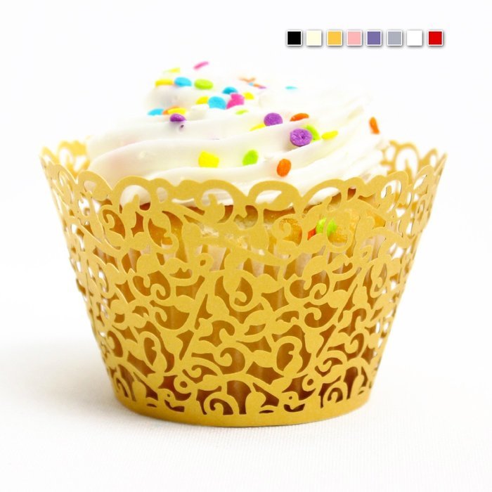 Craft Clouds - Filigree Vine Cupcake Wrappers (White) N9