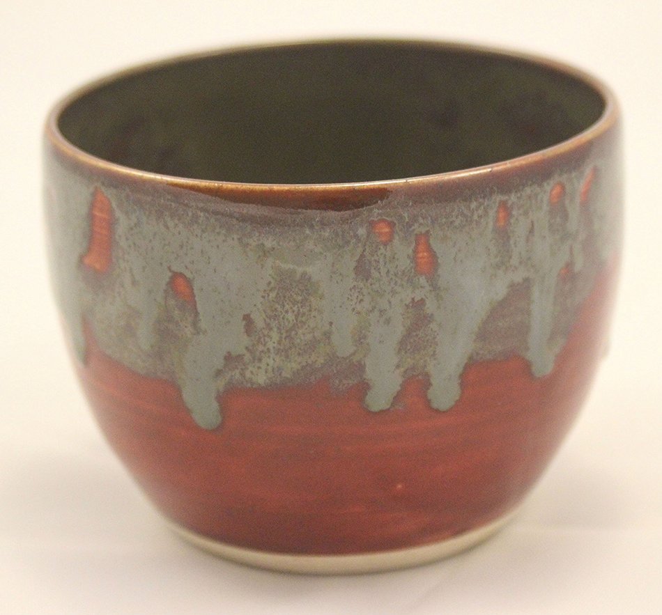 Chawan or Matcha Tea Bowl, Ceramic Bowls, Pottery Handmade in Vermont (Mixed Blue) N6