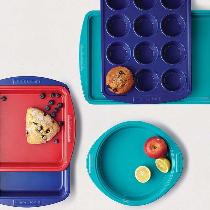 SilverStone Hybrid Ceramic Nonstick Bakeware Covered Cake Pan, 9-Inch x 13-Inch, Marine Blue N6