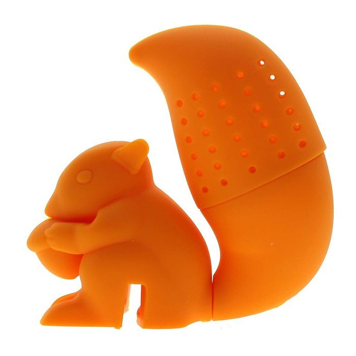 HuaYang kawaii Silicone Squirrel Shape Tea Leaf Herbal Strainer Filter Infuser Bags Tool - Orange N5