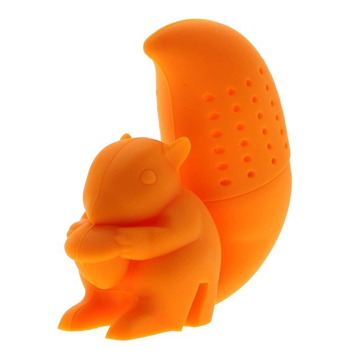 HuaYang kawaii Silicone Squirrel Shape Tea Leaf Herbal Strainer Filter Infuser Bags Tool - Orange N6