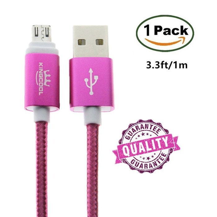 KingCool Micro USB Charge Cable 3 Pack 3.3 ft/1m Durable Braided Nylon V8 High Speed USB Data Transfer Cable Data... N30