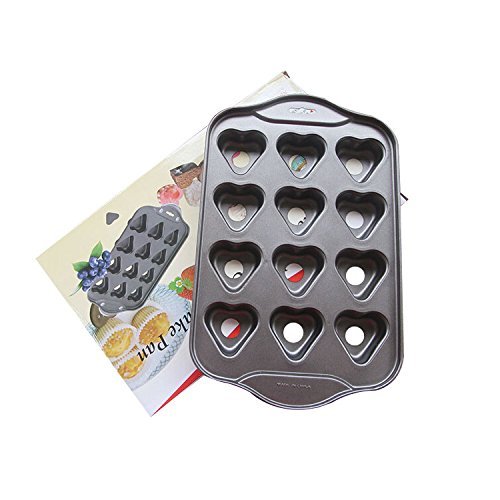 Startony Non Stick Muffin Cupcake Molds 12 Cups Baking Pan Loose Base Tray Dessert Pan Round N7