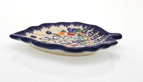 Classic Boleslawiec, Polish Pottery Hand Painted Ceramic Tea Bag Tidy Holder, Diameter: 4.3x5.1inch 516-U-099 N2