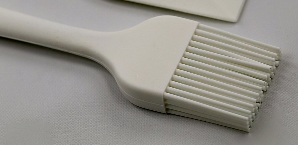 PHT Silicone Spatula Spoon Brush , 8", Set of 3 White N8