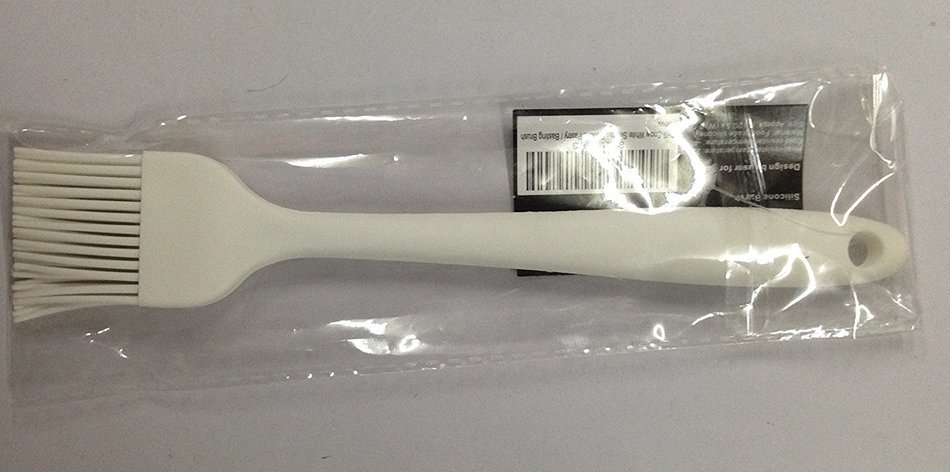 PHT Silicone Spatula Spoon Brush , 8", Set of 3 White N16