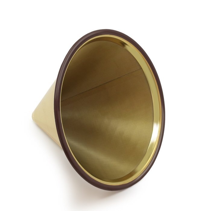 Nicelucky Gold Coated Cone Coffee Filter 304 Stainless Steel Paperless Pour Over Coffee Dripper With Fine Mesh... N2