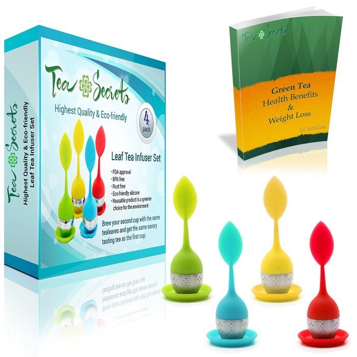 Loose Leaf Tea Infuser Cute Strainer For Loose Tea Set of 4 Steepers by Tea Secrets N3