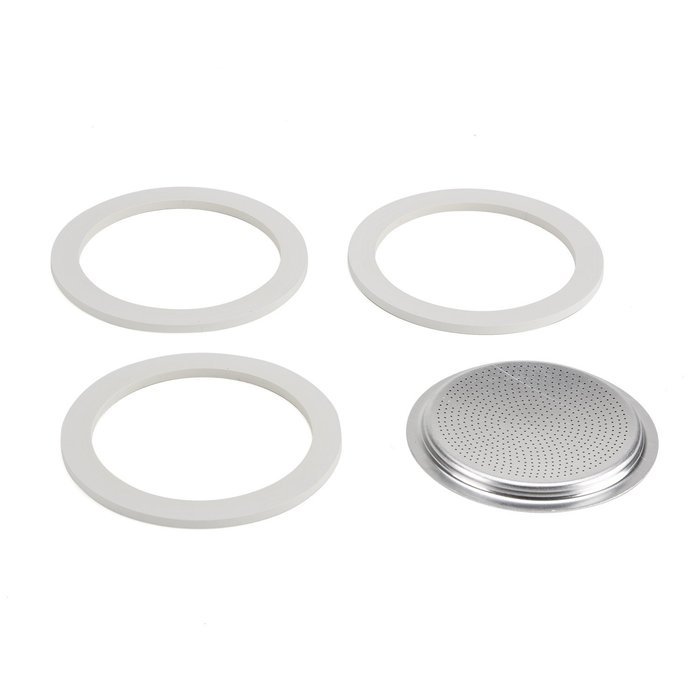 Packing 3 gaskets and 1 filter for aluminum coffee pot 1 cup N4