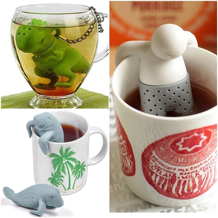 Combo 3 Pack Manatea Mr. Mister Tea T Rex Dinosaur Silicone Loose Leaf Infusers Diffuse Tea or Coffee Bags for... N2
