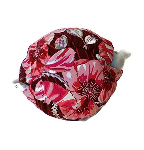 Teapot Cozy with Pink and Red Flowers on burgundy for a 5-8 cup teapot #310 N3