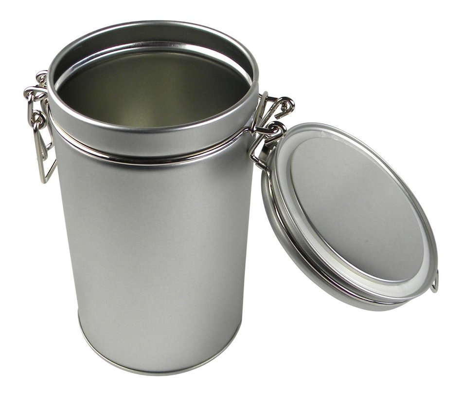 PureTea Latching Tea Tin, Tea Canister, Spice Storage Tins, Coffee Canister, Loose Leaf Tea, Stainless Steel Canister... N4