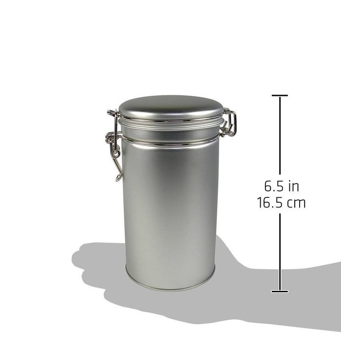 PureTea Latching Tea Tin, Tea Canister, Spice Storage Tins, Coffee Canister, Loose Leaf Tea, Stainless Steel Canister... N5