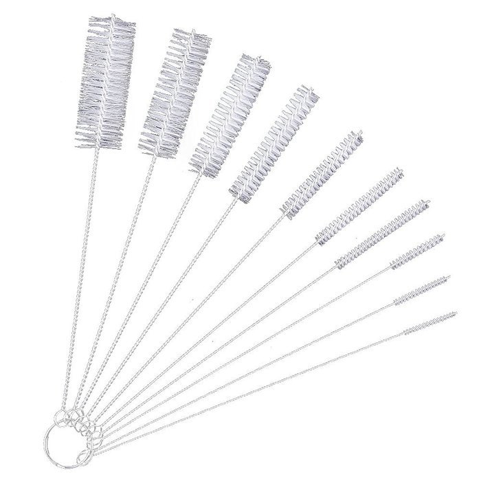 eBoot 10 Pieces Nylon Tube Brush Pipe Cleaning Brushes, White N6