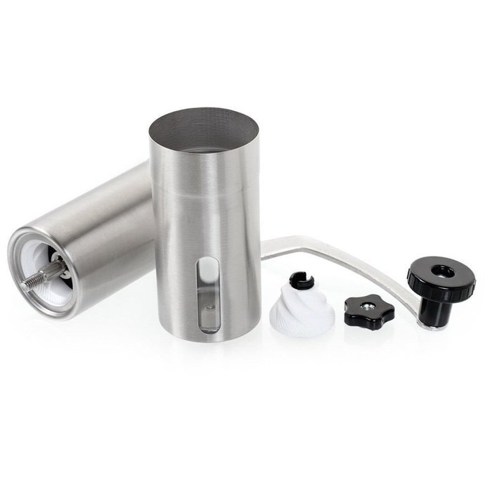 Kissemoji Ceramic Manual Coffee Grinder Hand Crank Brushed Stainless Steel N3