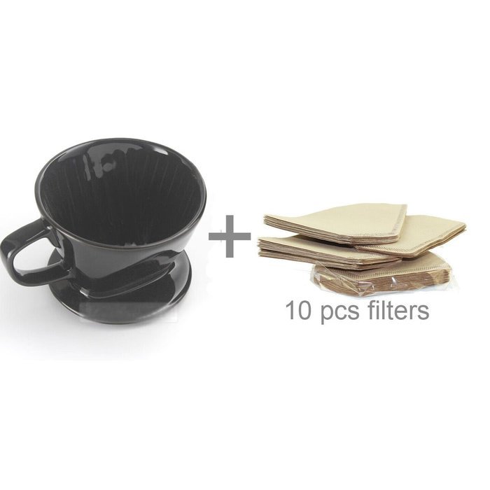 DOWONSOL Ceramic Porcelain milky white Coffee maker Dripper Sever Set Coffee Filter Cone N8
