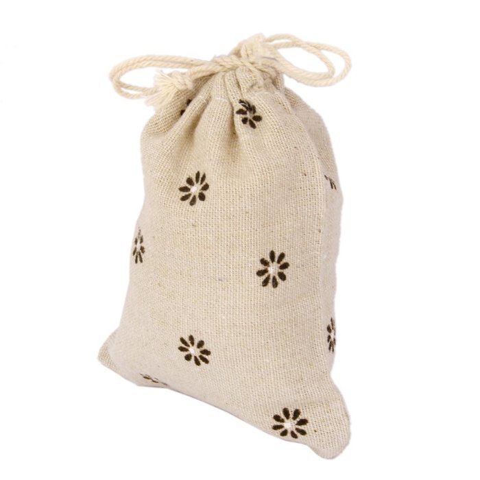 10 x Linen Jute Cloth Sack Jewelry Pouch Drawstring Gift Bags (Leaf Pattern) N21