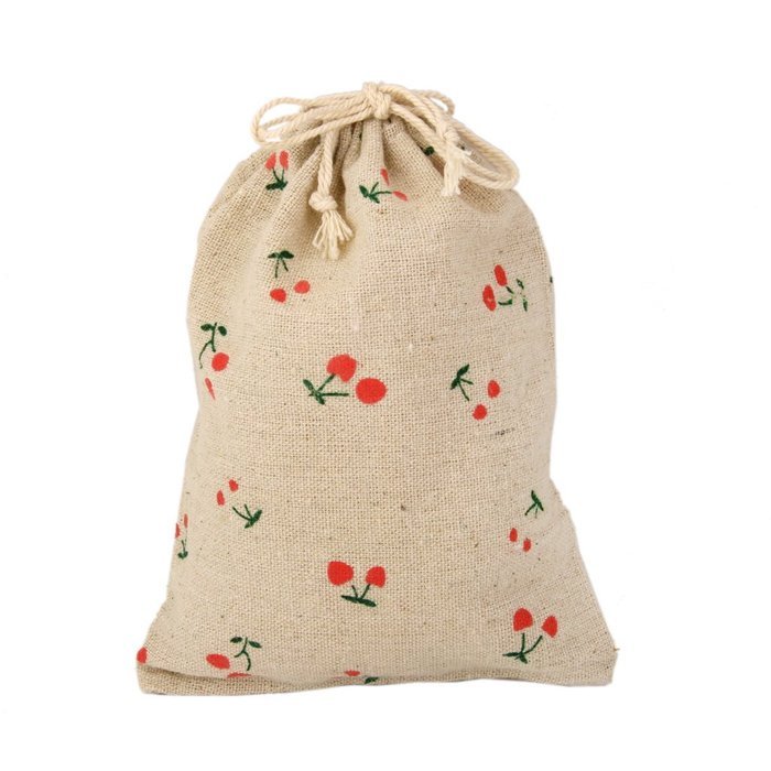 10 x Linen Jute Cloth Sack Jewelry Pouch Drawstring Gift Bags (Leaf Pattern) N23
