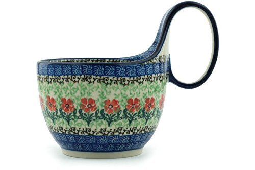 Polish Pottery Bowl with Handles 6-inch Maraschino N2