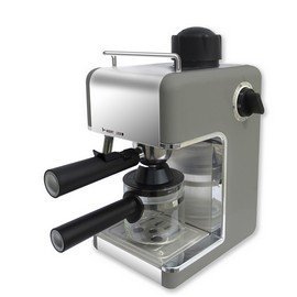 Bene Casa BC-99151 4-Cup Espresso Maker with Frother, Silver