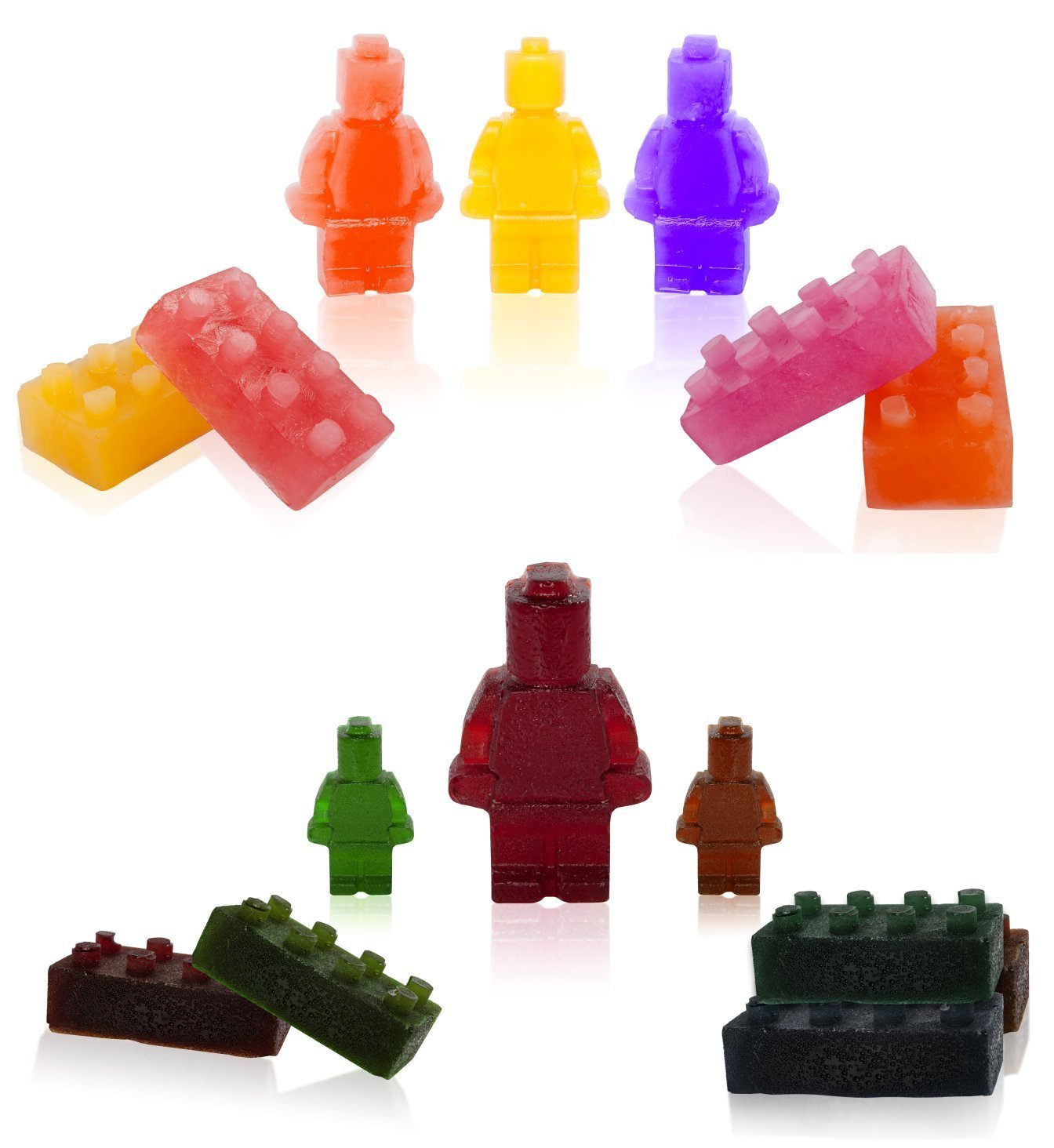 Lucentee Silly Ice Cube Trays Candy Molds, Building Bricks and Figures ...