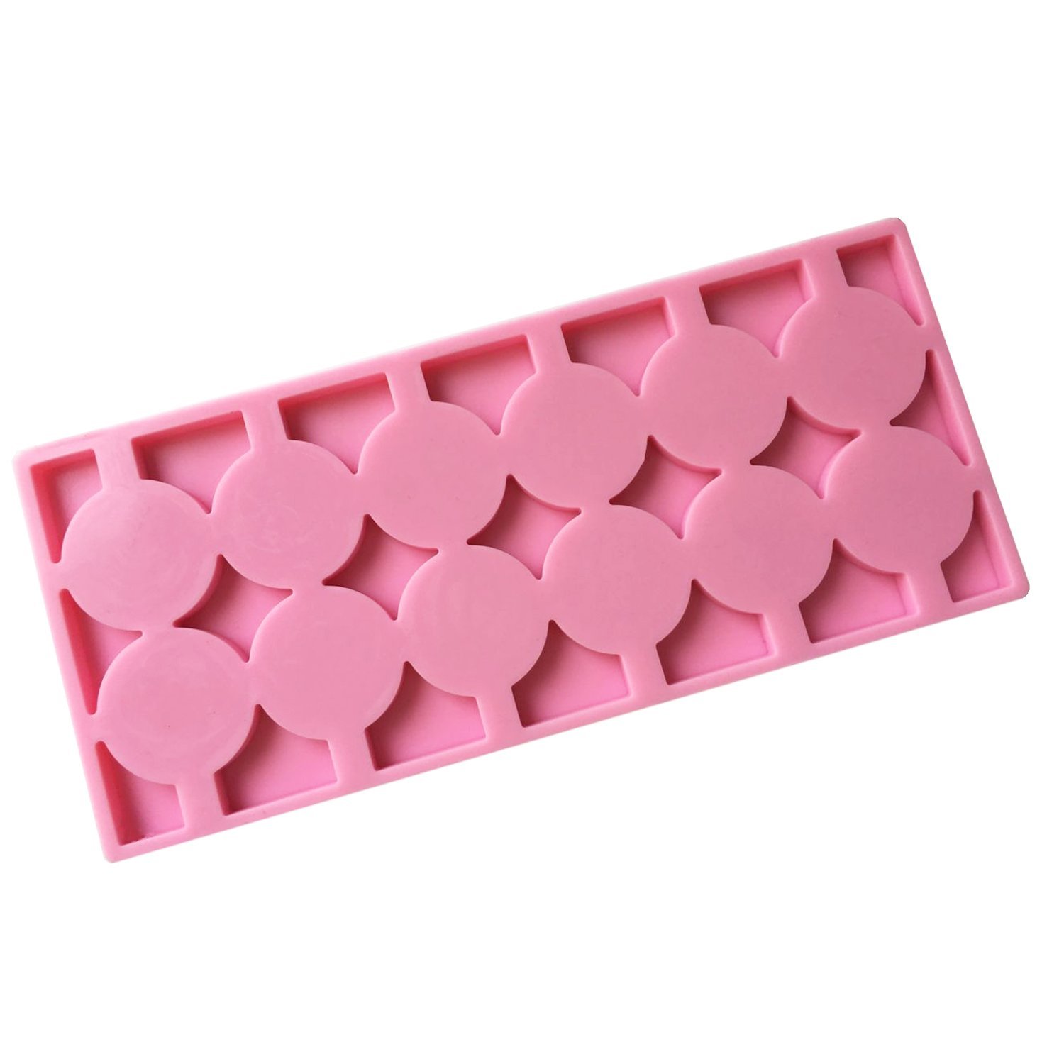 GoFriend 12-Capacity Round Silicone Lollipop Mold for Baking Chocolate ...