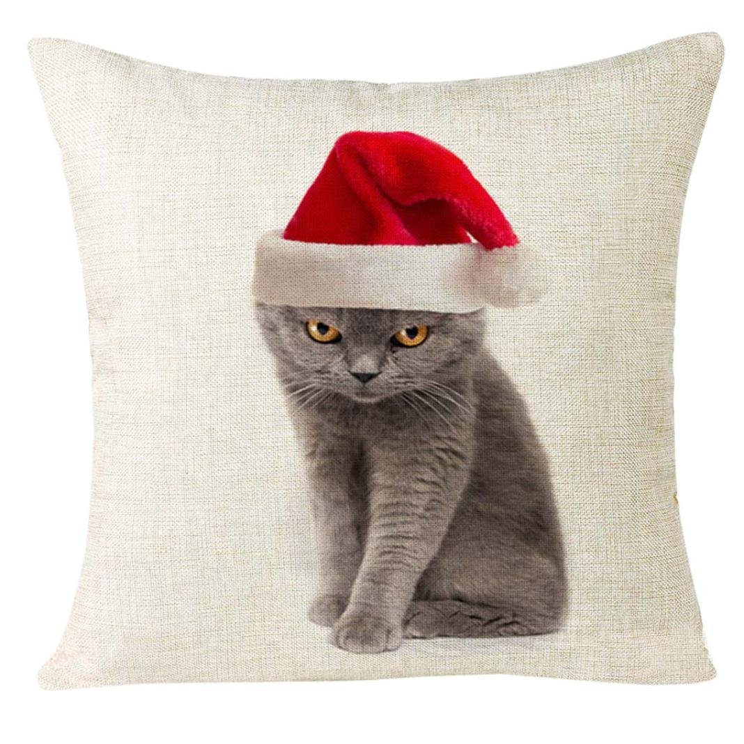 Christmas Pillow Case,Beautyvan Xmas Christmas Cat Sofa Home Decoration ...