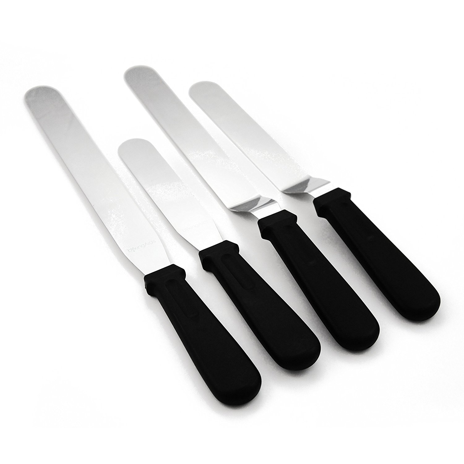 Professional 4-Piece Set of Offset & Straight Stainless Steel Icing ...