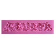FLY 3D Lace Border Silicone Fondant Mold For Cake side Decorating,Pink N2