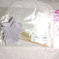 TooMeeCrafts 12 Large Star Topper Silver Glitter Star Wand Cake Topper Cupcake Topper Wedding Cupcake Toppers N3