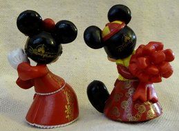 2.5&quot; Tall Chinese traditional wedding outfit Mickey &amp; Minnie Wedding Bride &amp; Groom PVC figurine CUPCAKE CAKE TOPPER... N2
