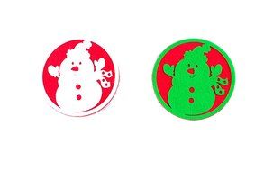 Genluna Christmas Coffee Coaster Winter Art Soft Coasters Snowman 2pcs N2