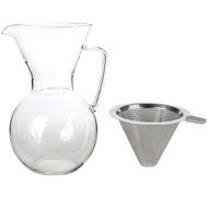 Home-X Pour Over Drip Coffee Maker With Stainless Steel Filter and Glass Carafe (6-Cup Carafe 1000ml) N5