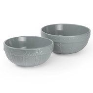 Signature Housewares Sorrento Collection Set of 2 Mixing Bowls 8-Inch and 9-Inch, Light Gray N3