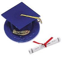 Oasis Supply Graduation Cap Cake Topper with Diploma, Blue