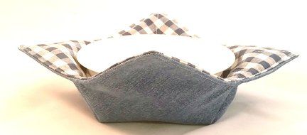 Microwave Bowl Cozy Denim/ Soldier Blue Gingham 3 pc. Set N2