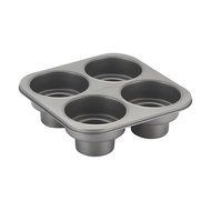 Cake Boss Novelty Nonstick Bakeware 4-Cup Round Cakelette Pan, Gray N2