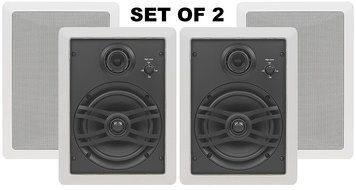 Yamaha Natural Sound Custom Easy-to-install In-Wall Flush Mount 3-Way 150 watts Speaker Set (1 Pair of 2 Speakers... N2