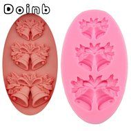 Doinb Christmas Trees Santa Claus Snowman Deer FDA Silicone Fondant Molds Outer Size 7.3x7.3x1.2cm GJM-2800 N66