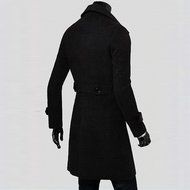 Men's Jacket,Laimeng Winter Slim Stylish Trench Coat Double Breasted Long Jacket Parka (M, Khaki) N8