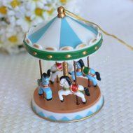 Circus Carousel Cake Topper - Blue (2 Count)