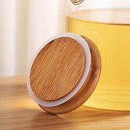 Glass Water Pot BPA with Bamboo Cap Stainless Steel Glass Kettle Water Tumbler Tea Bottle