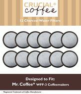 12 Mr. Coffee Charcoal Water Filters, Fits WFF-3 Coffeemakers, Compare to Part # 113035-001-000, Designed &amp; Engineered...