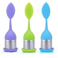 Tea Infuser, MaxMall 4-Pack Silicone Tea Infuser Handle Stainless Steel Strainer&nbsp;filter Infuser&nbsp;with Drip Tray... N14